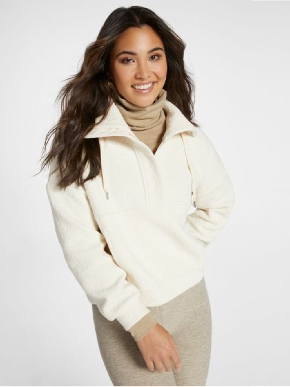Cozy Cream Quarter-Zip Pullover